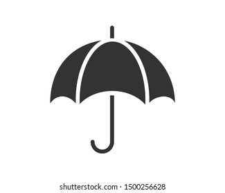 Umbrella icon vector. Rain protection. Concept for insurance company. Black and white silhouette flat design.