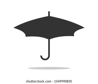 Umbrella icon vector. Rain protection. Black and white silhouette flat design.