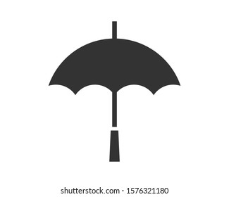 Umbrella icon vector. Rain protection. Black and white silhouette flat design.