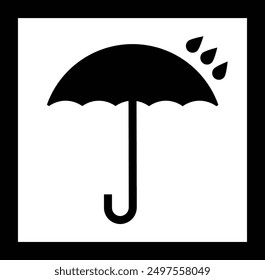 Umbrella icon vector. Rain protection. Concept for insurance company. Black and white.