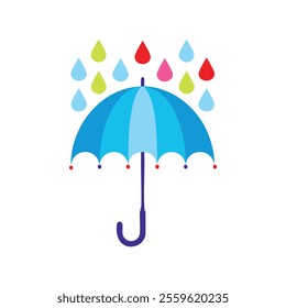 Umbrella icon vector. Rain protection symbol illustration. Flat design style.