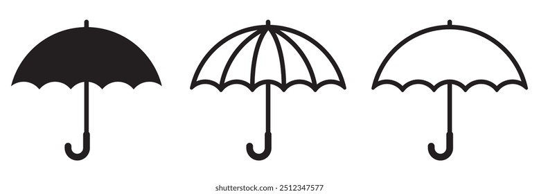 Umbrella icon vector set. rain illustration sign collection. weather symbol or logo.