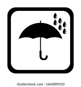 umbrella icon vector silhoette isolated on white background