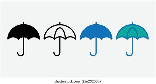 Umbrella Icon Vector. Umbrella Silhouette Icon. Umbrella Icon Bundle.