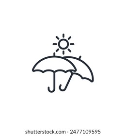 Icono de paraguas. Vector.Trazo editable.signo de estilo lineal para utilizar Diseño web,logo.Ilustración de símbolo.