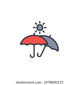 umbrella icon. vector.Editable stroke.linear style sign for use web design,logo.Symbol illustration.