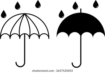 umbrella icon. Water drop protection symbol. Umbel business concept. Raindrop signs. Wet weather icons
