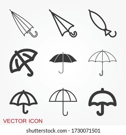 Umbrella icon. Weather symbol isolated on background.