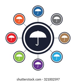 Umbrella icon for web and mobile