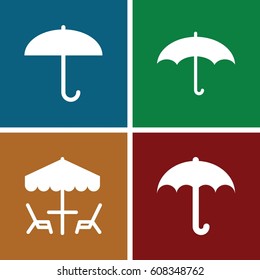 Umbrella icons set. set of 4 umbrella filled icons such as 