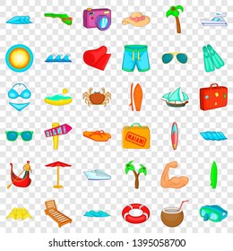 Umbrella icons set. Cartoon style of 36 umbrella vector icons for web for any design