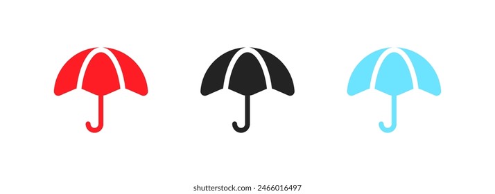 Umbrella icons set. Umbrella icons. Flat style