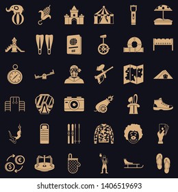 Umbrella icons set. Simple style of 36 umbrella vector icons for web for any design