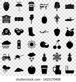 Umbrella icons set. Simple style of 36 umbrella vector icons for web for any design