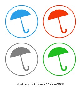 Umbrella icons set. Vector.