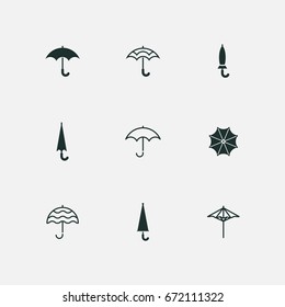 umbrella icons set vector