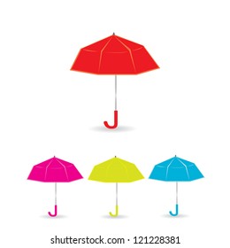 Umbrella Icons set. vector color umbrella