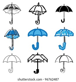 umbrella icons vector set