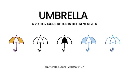 Umbrella icons vector set stock illustration.