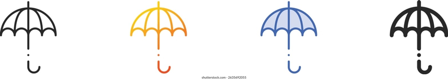 umbrella icon.Thin Linear, Gradient, Blue Stroke and bold Style Design Isolated On White Background