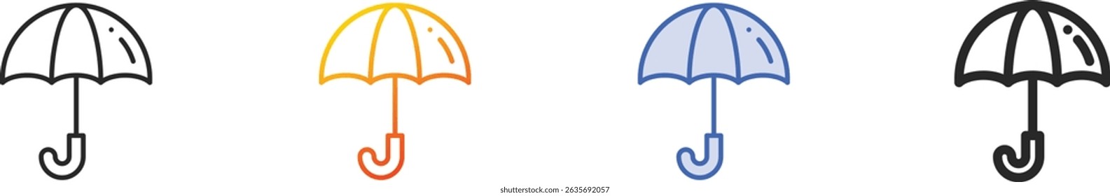 umbrella icon.Thin Linear, Gradient, Blue Stroke and bold Style Design Isolated On White Background