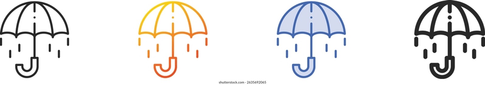 umbrella icon.Thin Linear, Gradient, Blue Stroke and bold Style Design Isolated On White Background