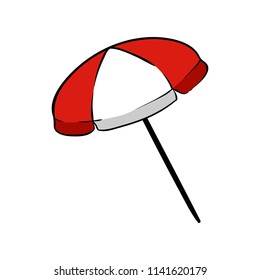 Umbrella illustration element red white