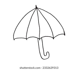 Umbrella illustration image. 
Hand drawn image artwork of an umbrella. 
Simple cute original logo.
Hand drawn vector illustration for posters, cards, t-shirts.