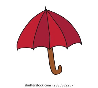 Umbrella illustration image. 
Hand drawn image artwork of an umbrella. 
Simple cute original logo.
Hand drawn vector illustration for posters, cards, t-shirts.