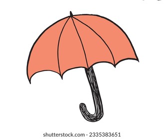 Umbrella illustration image. 
Hand drawn image artwork of an umbrella. 
Simple cute original logo.
Hand drawn vector illustration for posters, cards, t-shirts.
