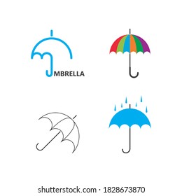 Umbrella illustration logo concept vector template