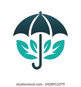 Plantilla de vector de concepto de logotipo de ilustración de paraguas