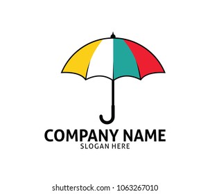 umbrella illustration protection vector logo design template