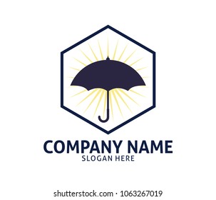 umbrella illustration protection vector logo design template