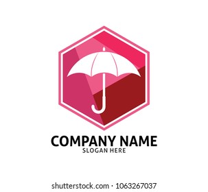 umbrella illustration protection vector logo design template