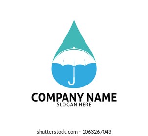 umbrella illustration protection vector logo design template