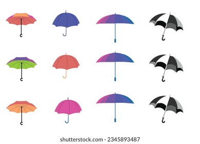 Umbrella Illustration vector template 3 set.