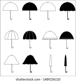 umbrella image icons drawn in vector