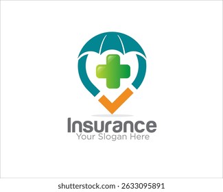 Conception de logo de soins d'assurance parapluie