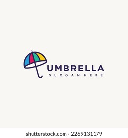 Umbrella Seguros diseño minimalista logo icono ilustración vectorial