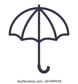 Umbrella isolated flat vector icon