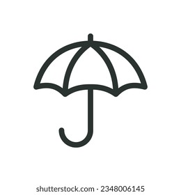 Umbrella isolated icon, insurance vector icon with editable stroke