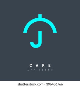 Umbrella isolated minimal single flat linear icon for application and info-graphic. Care line vector icon for websites and mobile minimalistic flat design.