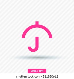 Umbrella isolated minimal single flat linear icon for application and info-graphic. Care line vector icon for websites and mobile minimalistic flat design.