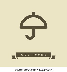 Umbrella isolated minimal single flat linear icon for application and info-graphic. Care line vector icon for websites and mobile minimalistic flat design.