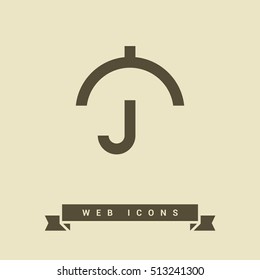 Umbrella isolated minimal single flat linear icon for application and info-graphic. Care line vector icon for websites and mobile minimalistic flat design.