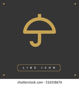 Umbrella isolated minimal single flat linear icon for application and info-graphic. Care line vector icon for websites and mobile minimalistic flat design.