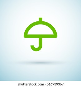 Umbrella isolated minimal single flat linear icon for application and info-graphic. Care line vector icon for websites and mobile minimalistic flat design.