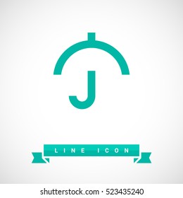 Umbrella isolated minimal single flat linear icon for application and info-graphic. Care line vector icon for websites and mobile minimalistic flat design.