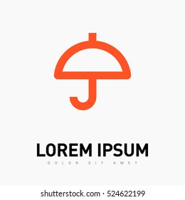 Umbrella isolated minimal single flat linear icon for application and info-graphic. Care line vector icon for websites and mobile minimalistic flat design.
